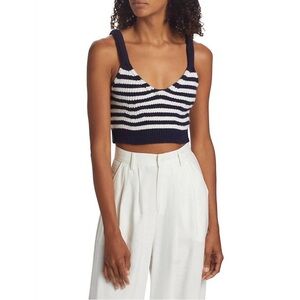 NWT Jonathan Simkhai Women Midnight Blue Braylee Cashmere Sweater Tank Top M